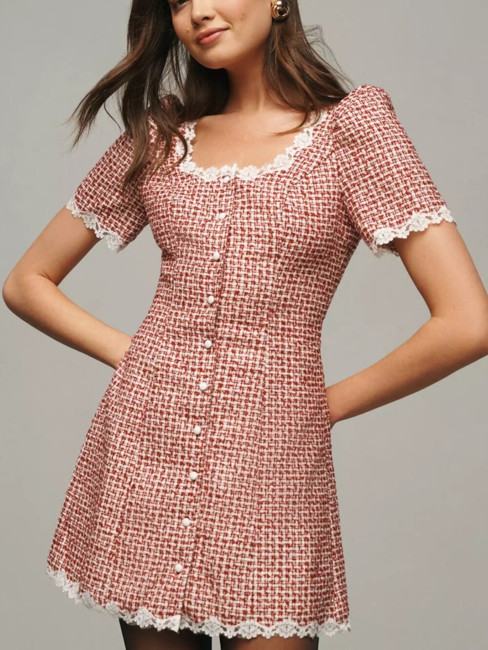Look-Alike Reformation Anabella Short-Sleeve Mini Dress